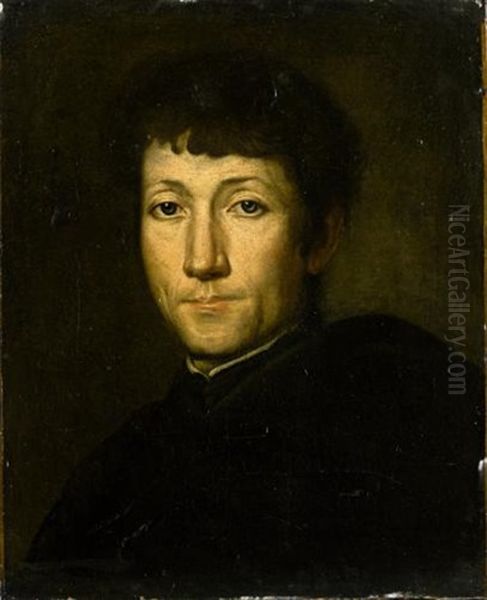 Portrait Of A Gentleman, Head And Shoulders, Wearing Black by Giacomo Ceruti