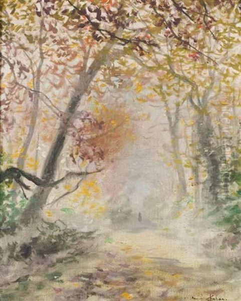 Promeneuse Dans Le Sous Bois by Maurice Chabas