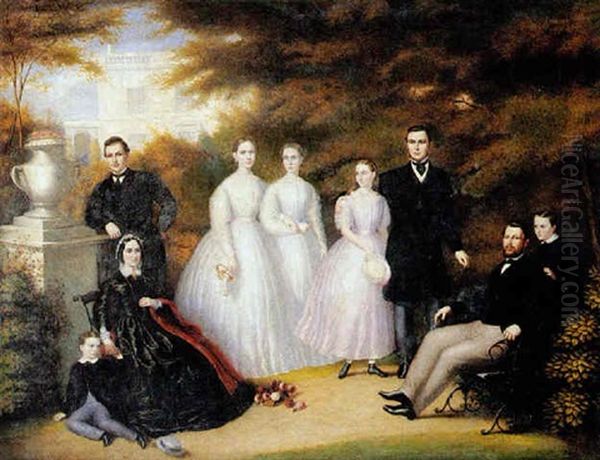 Outdoor Family Portrait by Alfred Edward Chalon