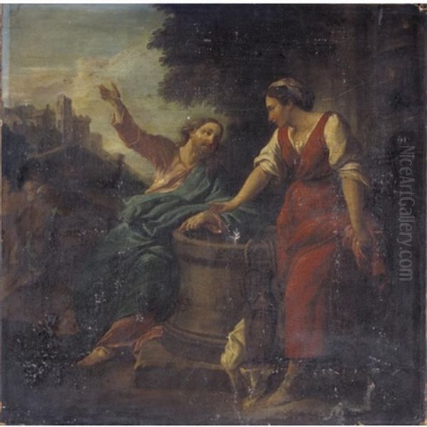 Christ And The Woman Of Samaria by Giuseppe Bartolomeo Chiari