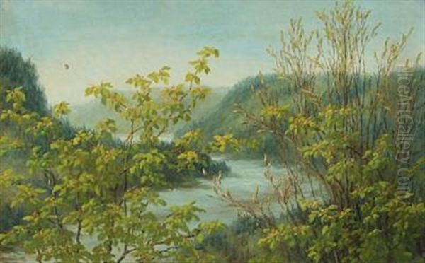 View From Conradshohe Over The River Isar by Anthonie Eleonore (Anthonore) Christensen