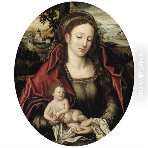 Virgin And Child by Pieter Claeissins the Elder