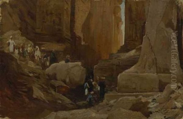 In Den Felsentempeln Von Abu Simbel by Georges Jules Victor Clairin