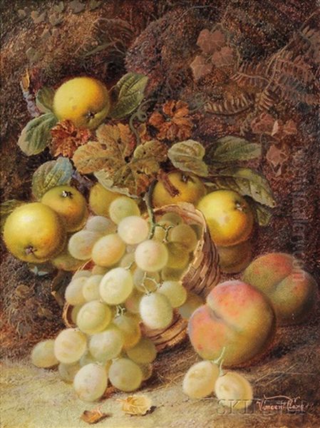 Still Life With Fruit On A Mossy Bank by Vincent Clare