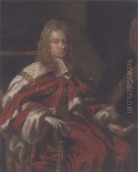 Portrait Of George Jeffreys, 1st Baron Jeffreys Of Wem, Seated, In Robes by John Closterman