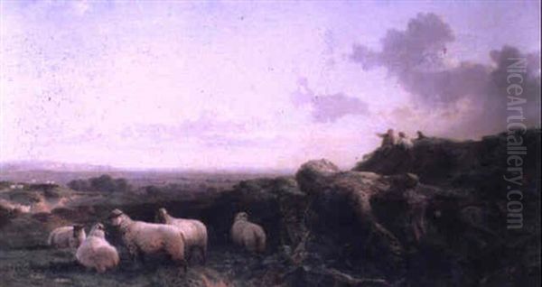 Evening On The South Downs by George Vicat Cole