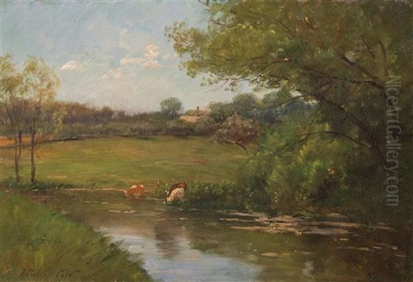 Cows By The River by Joseph Foxcroft Cole