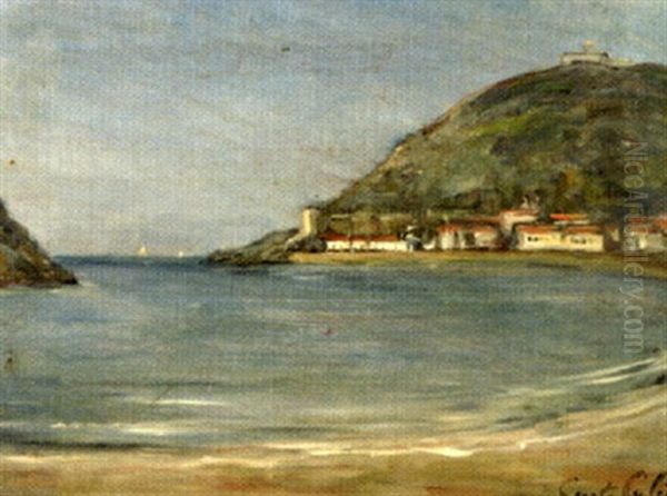 Vue De Saint Sebastien - La Concha by Gustave Henri Colin