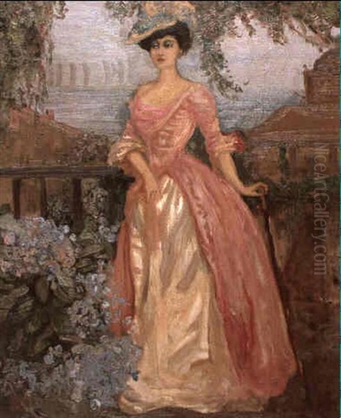 Blue Hydrangeas, Portrait Of Madame Stein by Charles Conder