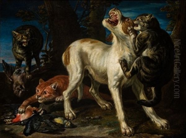 Gatos Atacando A Un Perro by David de Coninck