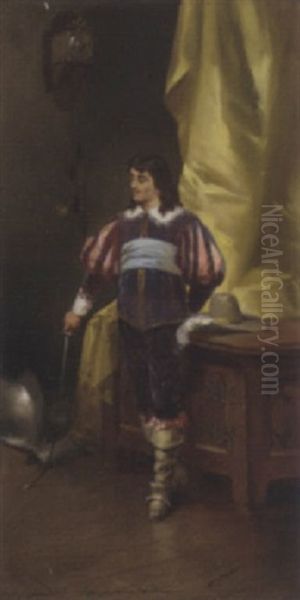 A Cavalier In An Interior by Tito Conti