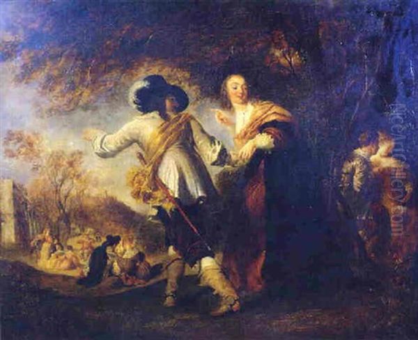 A Garden Party In The Time Of Charles Ii by Charles West Cope