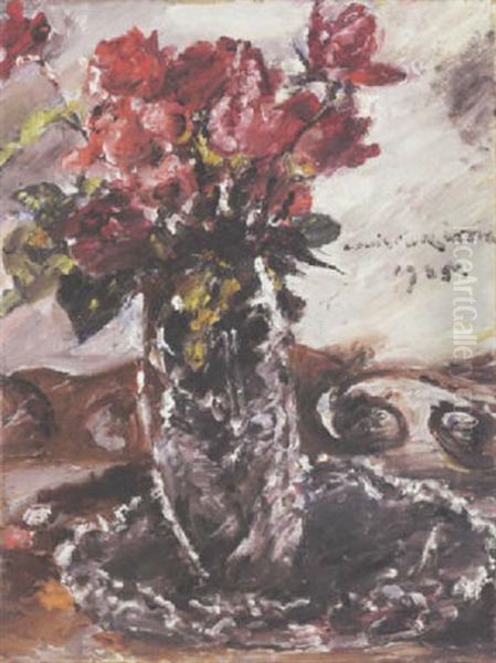 Rote Rosen by Lovis Corinth