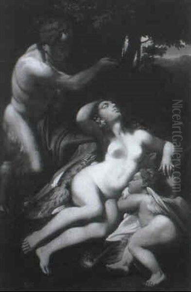 Venus, Cupid, And A Satyr by  Correggio