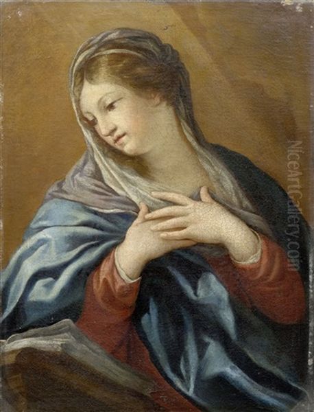 The Madonna At Prayer Oil Painting - Pietro da Cortona