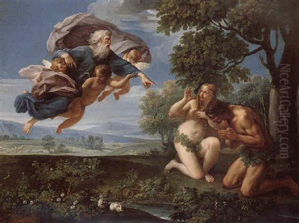 God Rebuking Adam And Eve by Placido Costanzi