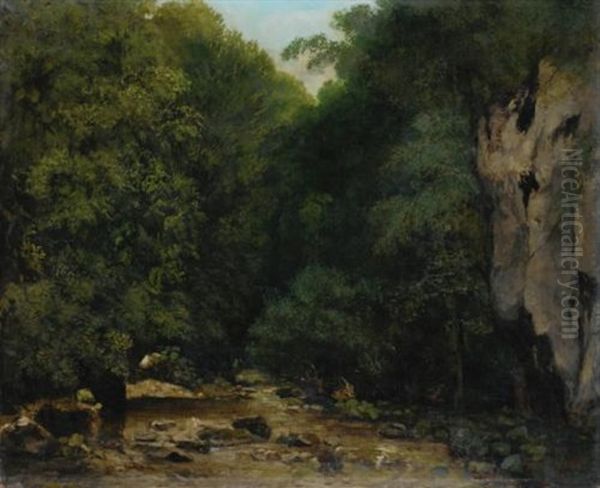 Le Ruisseau De Plaisir-fontaine, Dans La Vallee Du Puits Noir by Gustave Courbet