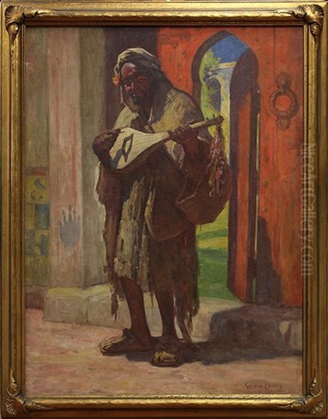 Musician At A Red Doorway by Gordon Coutts