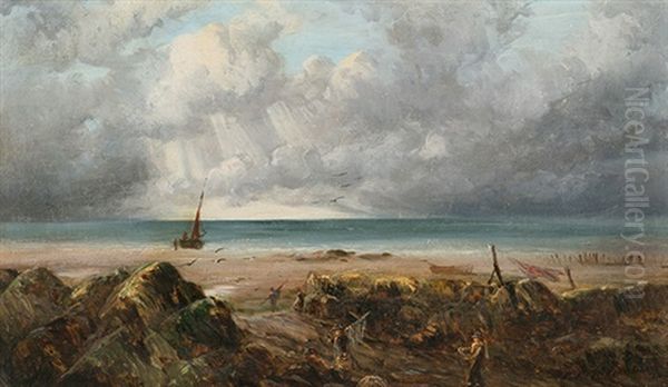 Ein Fischerboot Am Strand by David Cox the Younger