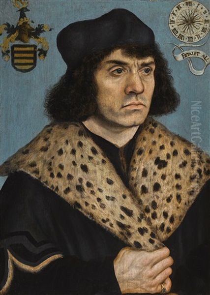 Portrait Of A Man With A Spotted Fur Collar by Lucas Cranach the Elder