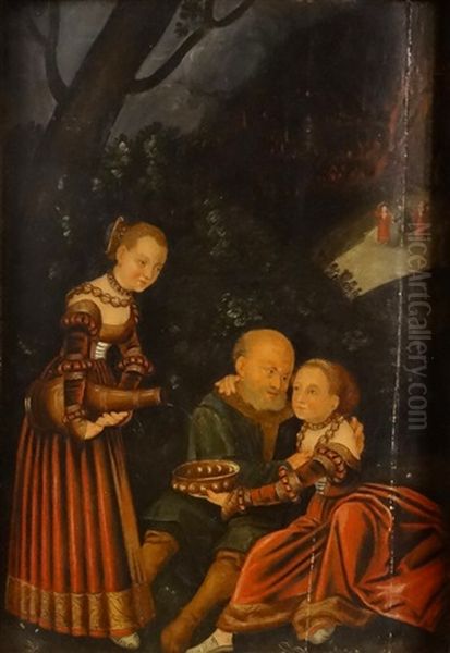 Loth And His Daughters by Lucas Cranach the Elder