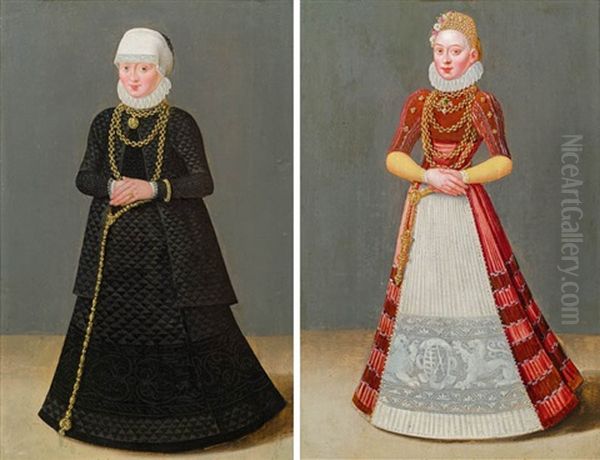 Damenbildnisse (2 Dbl-sided Works) by Lucas Cranach the Younger