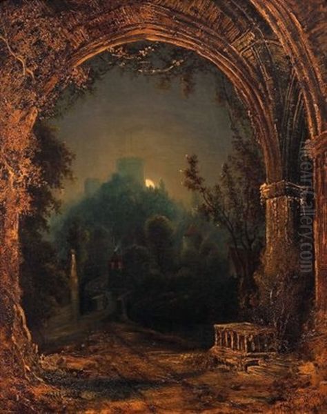 Durham Castle By Moonlight by John Crome the Elder