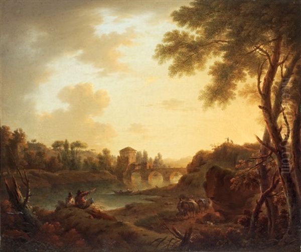 Sydlandskt Landskap Med Rastande Och Resande Figurer by John Crome the Elder