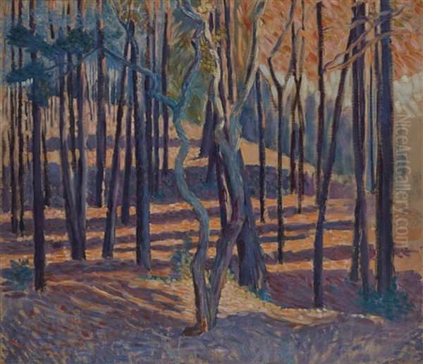 Etude Pour L'air Du Soir, Pins Et Sous-bois by Henri-Edmond Cross