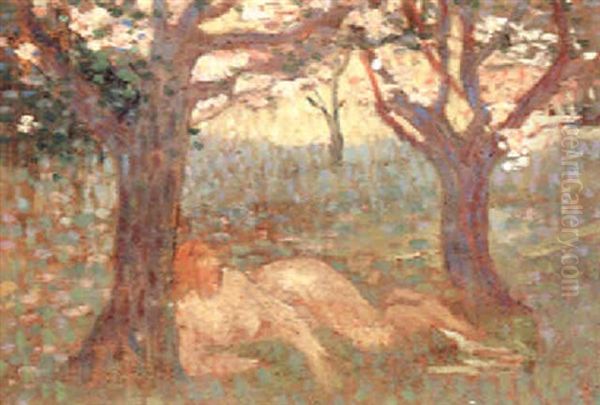 Nu Allonge Dans Les Bois by Henri-Edmond Cross