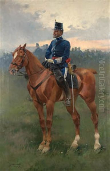 Militar A Caballo by Josep (Jose) Cusachs y Cusachs