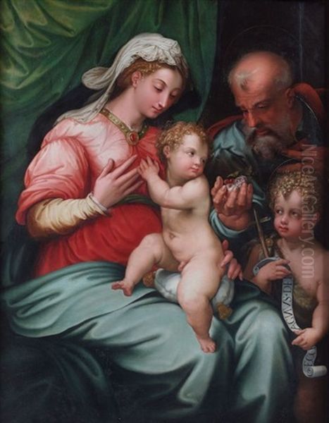 La Sainte Famille Avec Le Petit Saint Jean-baptiste by Girolamo Siciolante Da Sermoneta