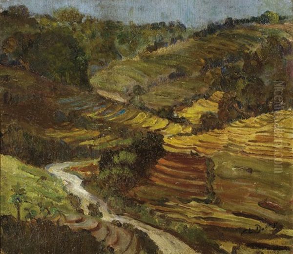 Hilly Landscape by Carel Lodewijk Dake the Younger