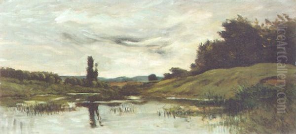 Coucher Du Soleil Sur La Riviere by Charles Francois Daubigny