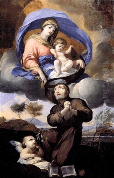 La Vierge Donnant Le Scapulaire A Saint Francois by Charles Dauphin