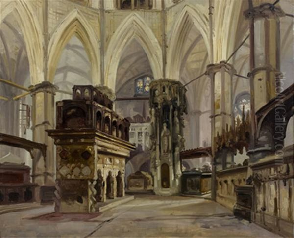 L'interieur De L'abbaye De Westminster Avec Le Tombeau D'edouard Le Confesseur by Adrien Dauzats