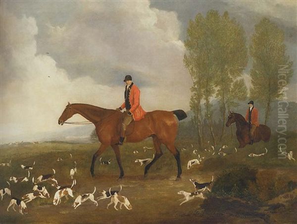 Richard Davis, Huntsman To King George Iii's Harriers, With Hounds Drawing Covert by Richard Barrett Davis