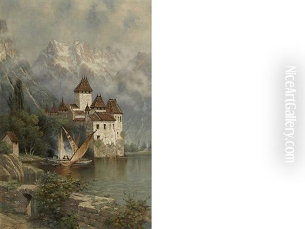 Castle Of Chillon, Switzerland by Edwin Deakin