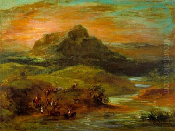 Cavaliers Traversant Le Fleuve Sebou by Eugene Delacroix