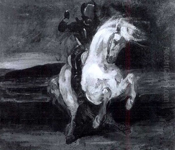 Horse And Rider by Eugene Delacroix