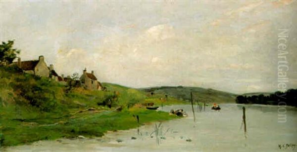 A Village By A River by Hippolyte Camille Delpy