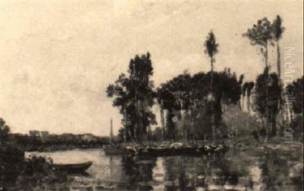 Au Bord De L'eau by Hippolyte Camille Delpy