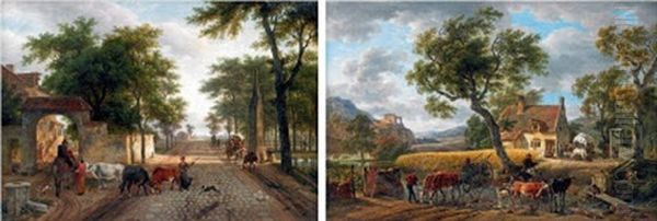 La Route Pavee, Le Gue (2 Works) by Jean-Louis Demarne