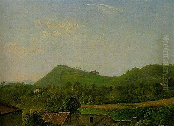 Vue De La Campagne Italienne by Simon-Joseph-Alexandre Clement Denis