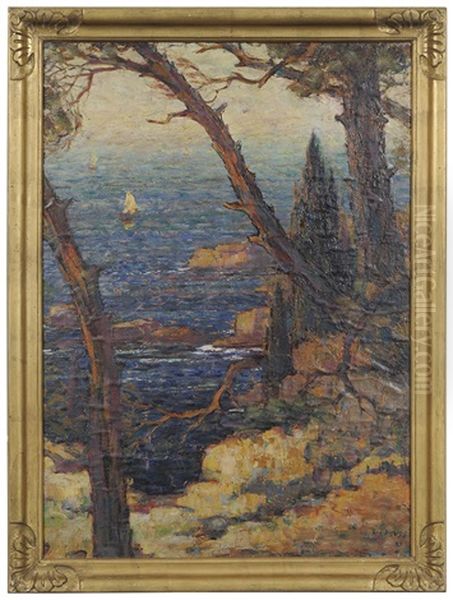 View Off The Mediterranean Coast by Eugene F. A. Deshayes