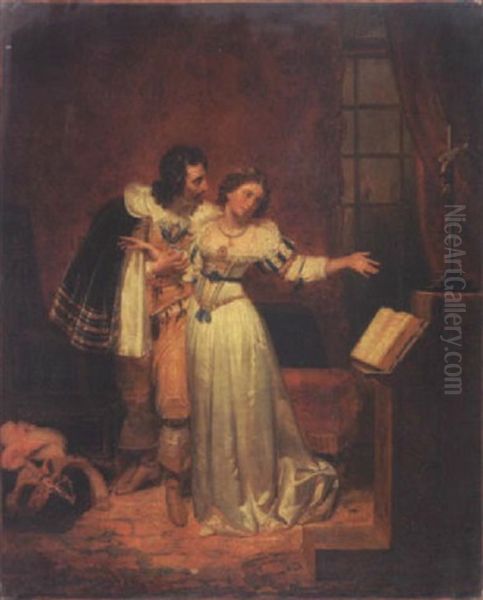 Les Adieux De Louis Xiii Et De Mademoiselle De Lafayette by Francois Barthelemy Augustin Desmoulins