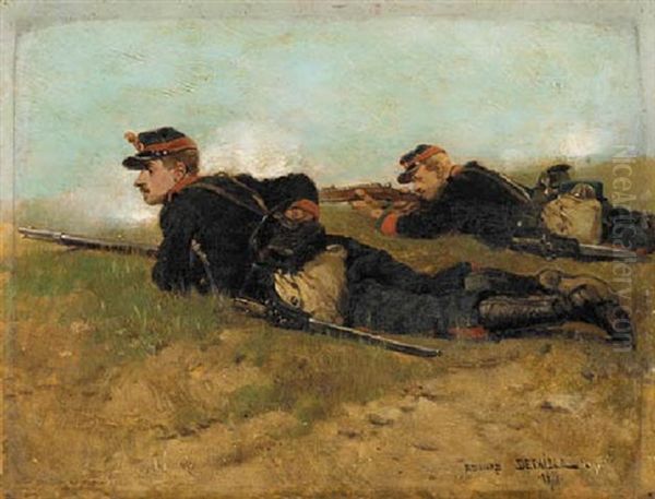 Soldiers In The Field by Edouard Jean Baptiste Detaille