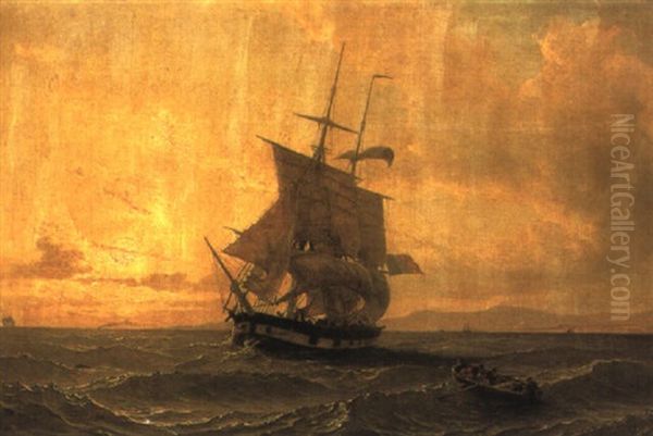 Shipping At Sunset by Willem Anthonie van Deventer