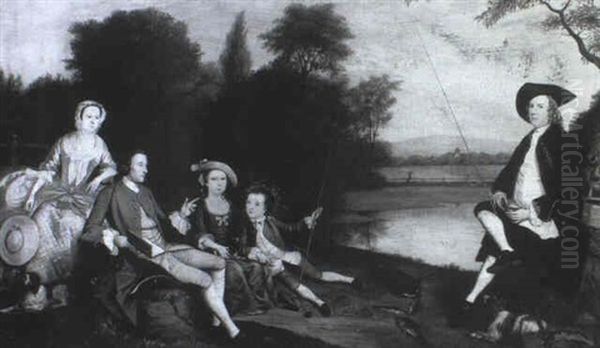 Portrait Of The Swaine Family Of Fencroft, Isle Of Ely,     Cambridgeshire by Arthur Devis