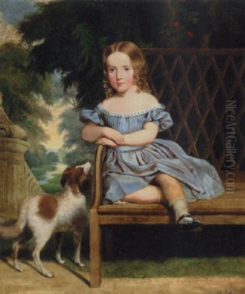 Young Girl With Dog by John Henry Dolph